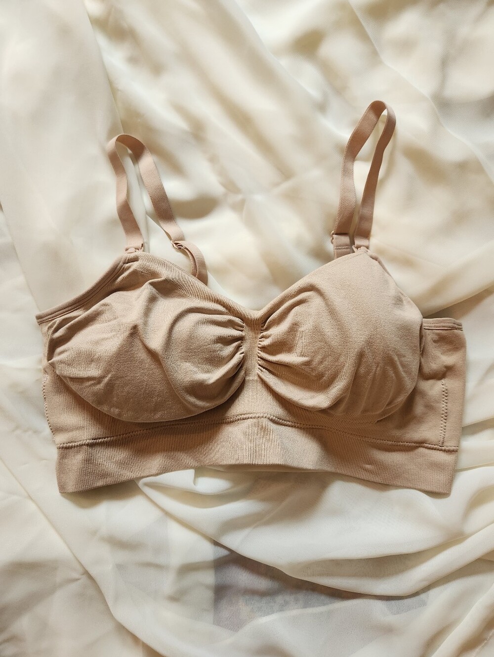 Kindred Bravely Sublime® Hands-Free Pumping & Nursing Bra Beige Large Regular